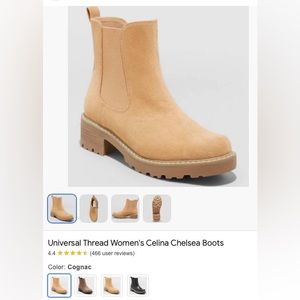 Universal Thread Women's Celina Chelsea Boots, Tan (Cognac) Suede, Size 9.5, NWT